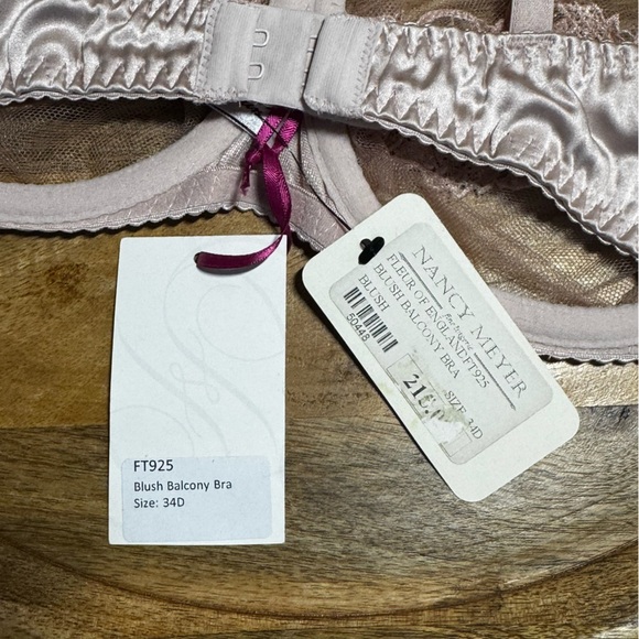 FLEUR OF ENGLAND Balconette Bra 34D in Blush NWT - Picture 4 of 9